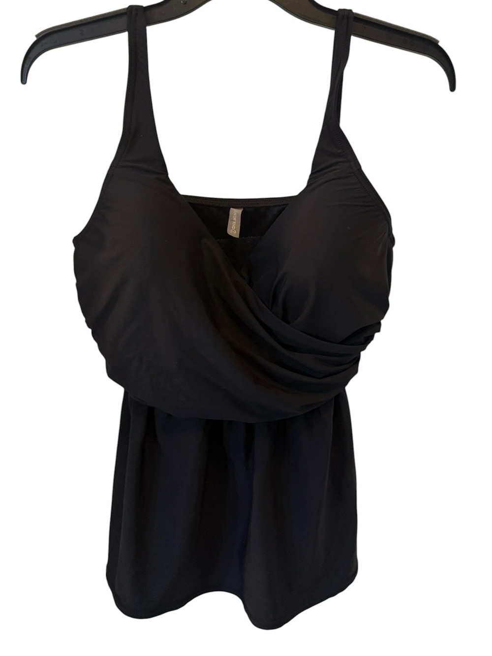 LANDS END BLACK TANKINI SWIM‎ TOP W/UNDERWIRE BRA SUPPORT 12